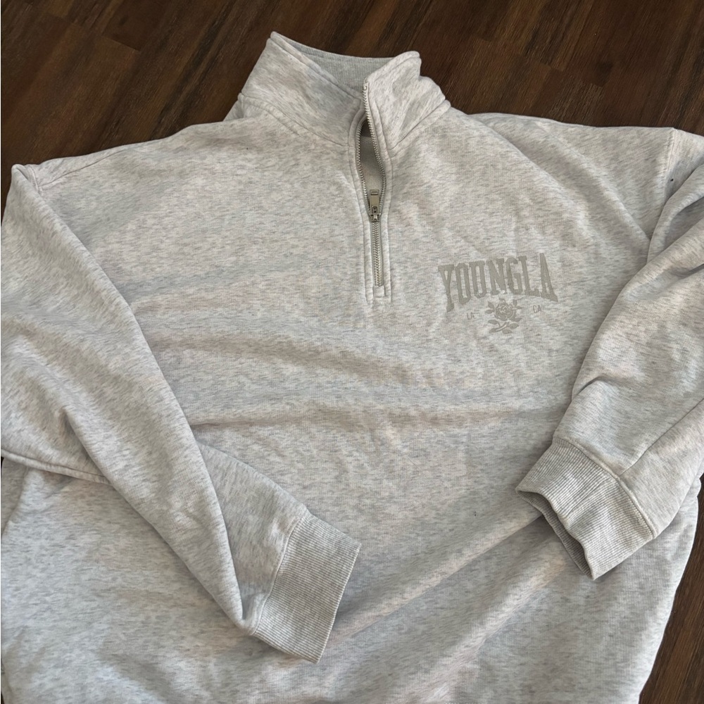YoungLA Heather Gray Half-Zip Pullover